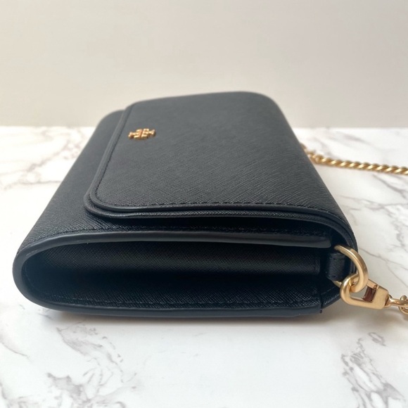 ❌SOLD❌ New Tory Burch Emerson Wallet on Chain Convertible Crossbody Black - Picture 5 of 9